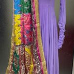 Purple Anarkali Suit with Colorful Dupatta