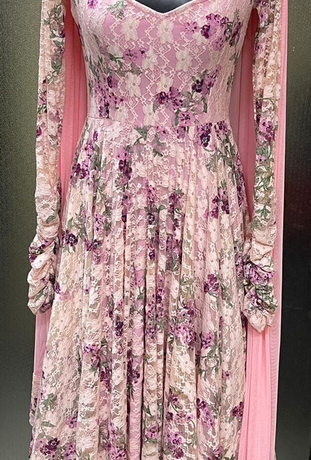 Dreamy Drape Blushing Blossom Anarkali