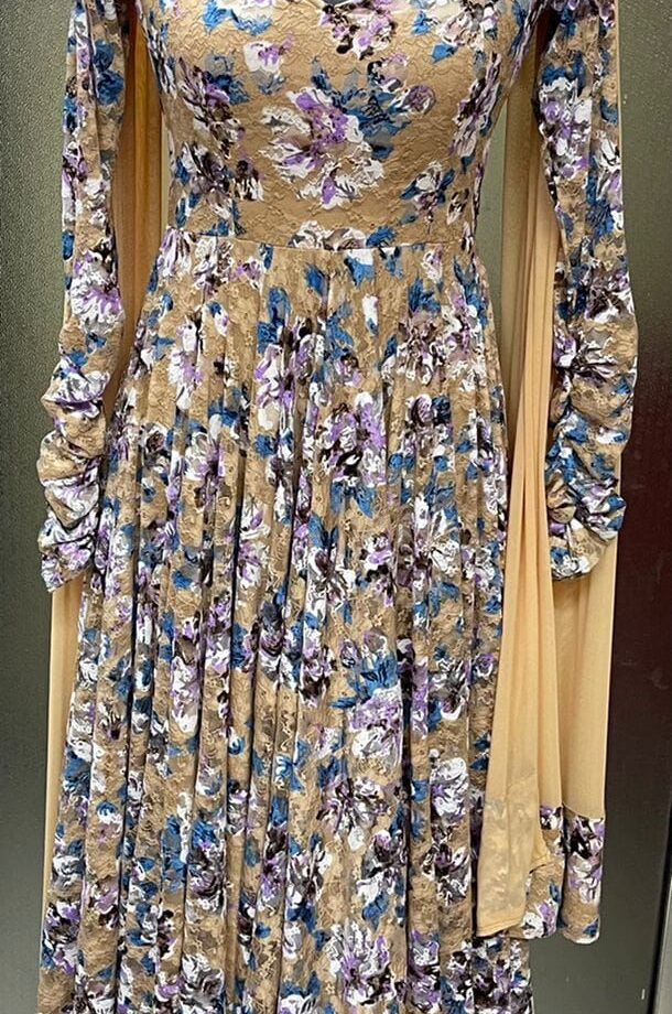 Floral Anarkali Suit with Dupatta