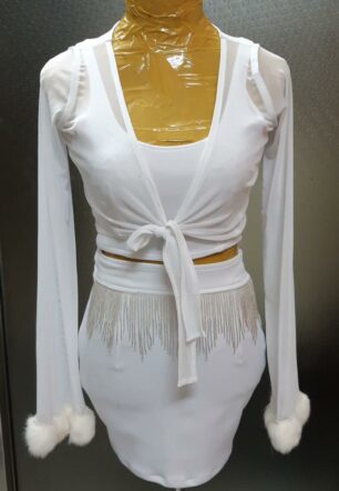 White Sheer Tie-Front Ensemble
