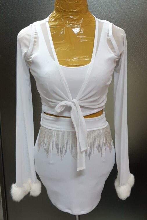 White Sheer Tie-Front Ensemble