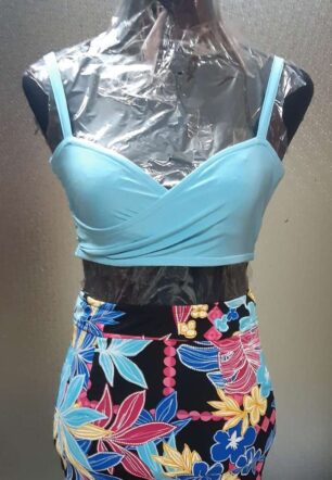 Sky Blue Floral Wrap Set