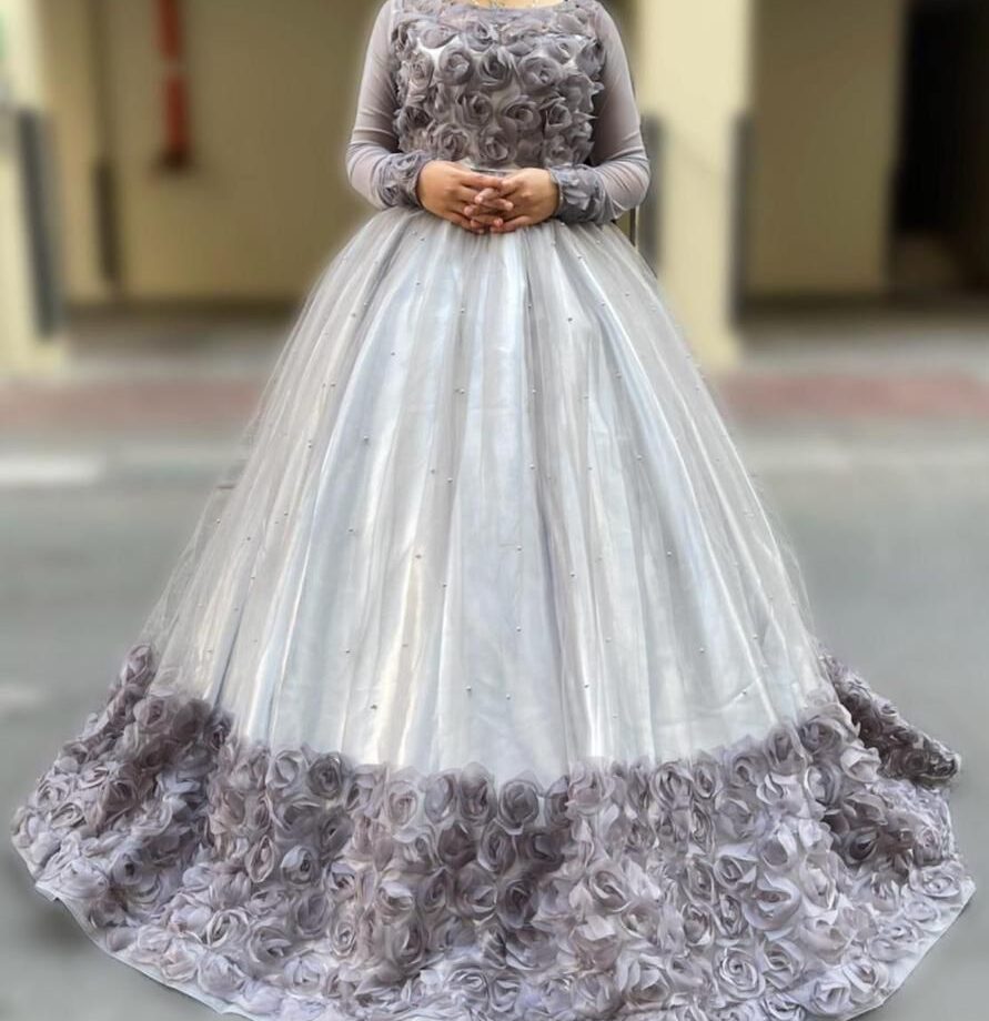 White Floral Fantasy Gown