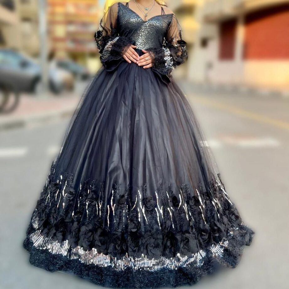 Midnight Blossom Gown