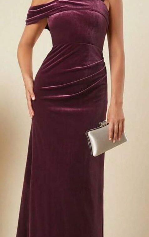 Burgundy Velvet Elegance Gown