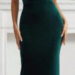 Emerald Velvet Off-Shoulder Gown
