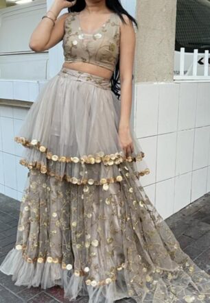 Gilded Grace" Embroidered Lehenga