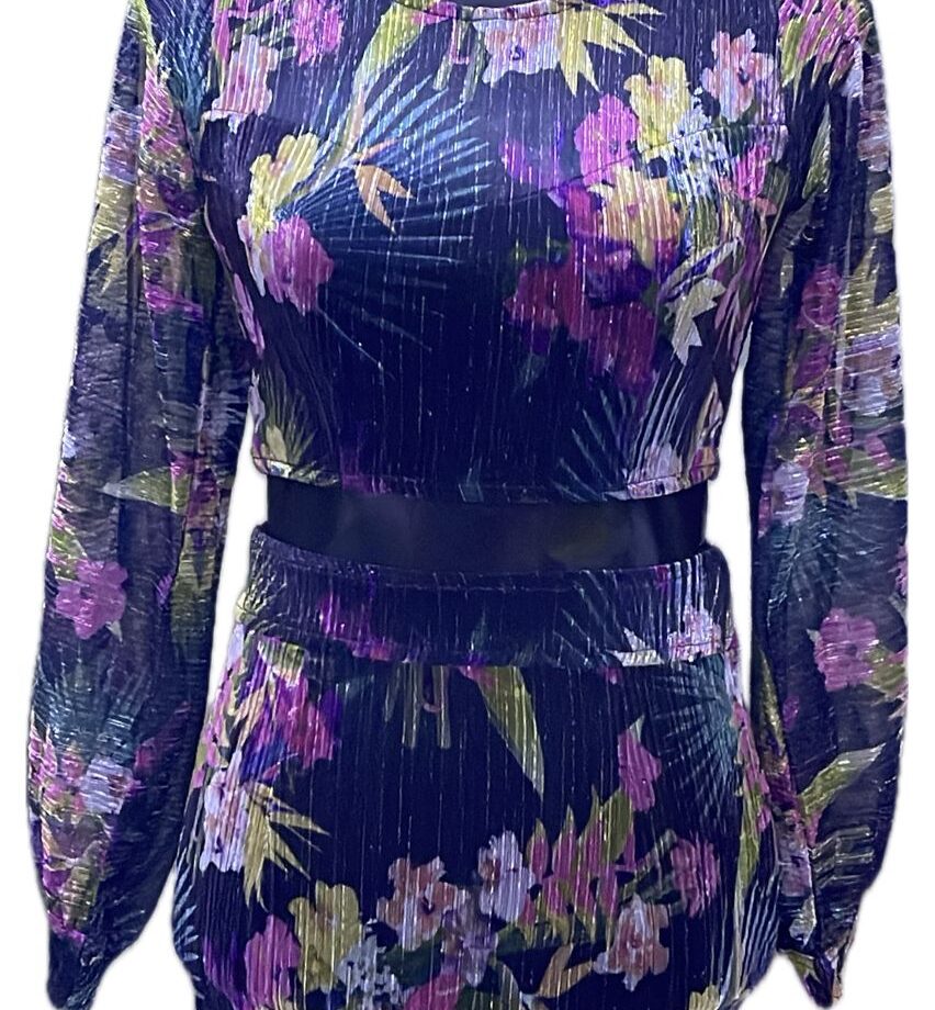 Printed full sleave Two piece short dress