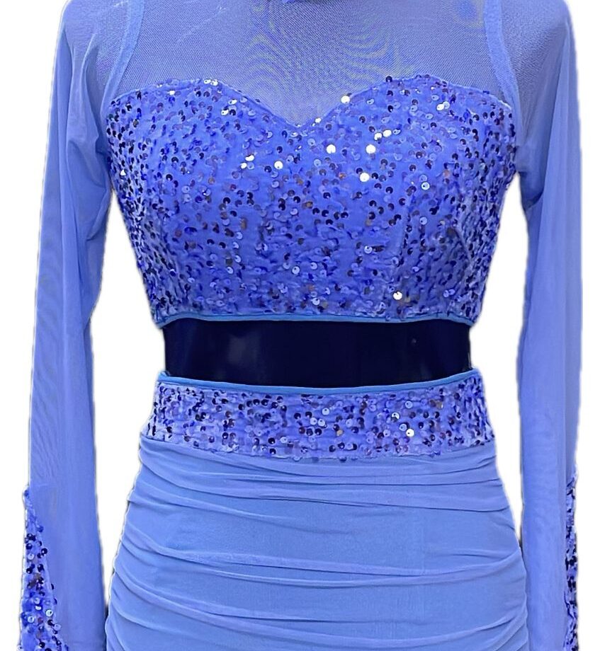 Sky blue full sleave Two piece short dress