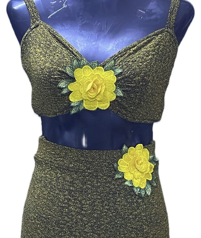 Texture Printed Two piece short dress