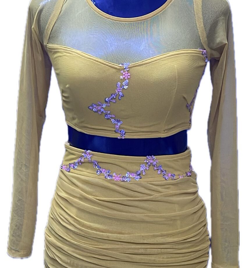 Cream color full sleave Two piece short dress