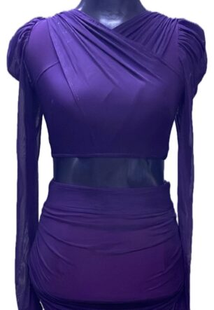 Dark wine full sleave Two piece short dress