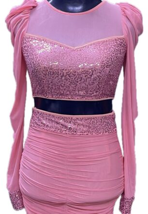 tWO PIECE FULL SLEVE WITH GEATHER SKIRT