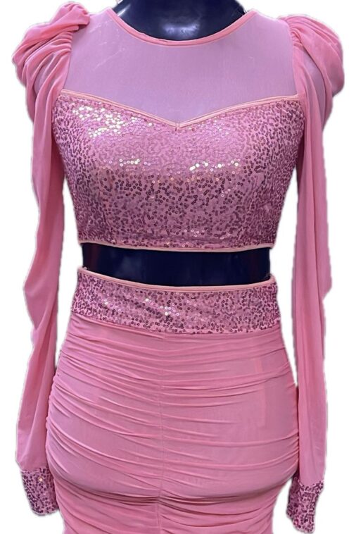 tWO PIECE FULL SLEVE WITH GEATHER SKIRT
