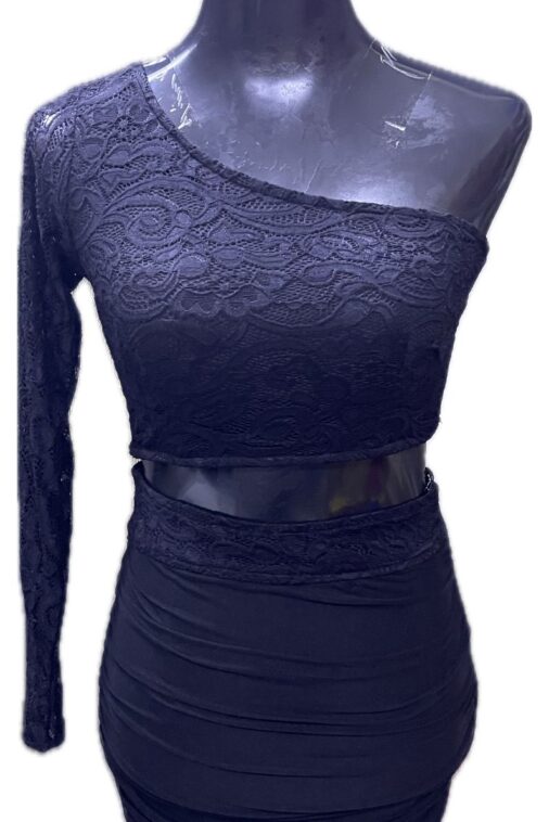 one shoulder two piece short dress