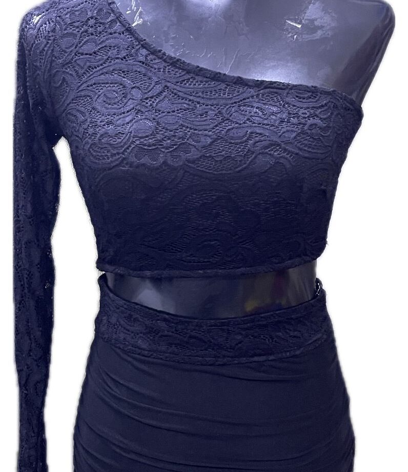 one shoulder two piece short dress