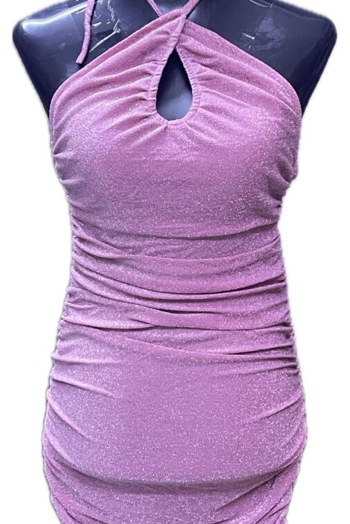 Baby pink shimmer short dress