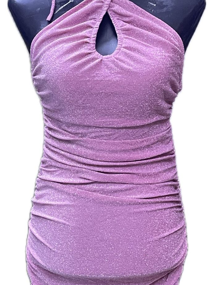 Baby pink shimmer short dress